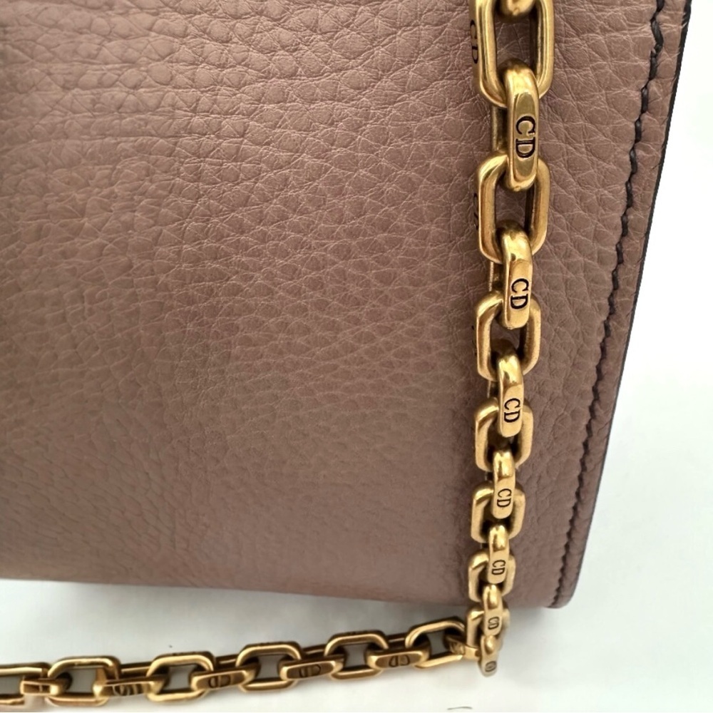 CHRISTIAN DIOR J'Adior Logo Flap Leather Chain Shoulder Bag Cluch Rose Poudre - Picture 9 of 16